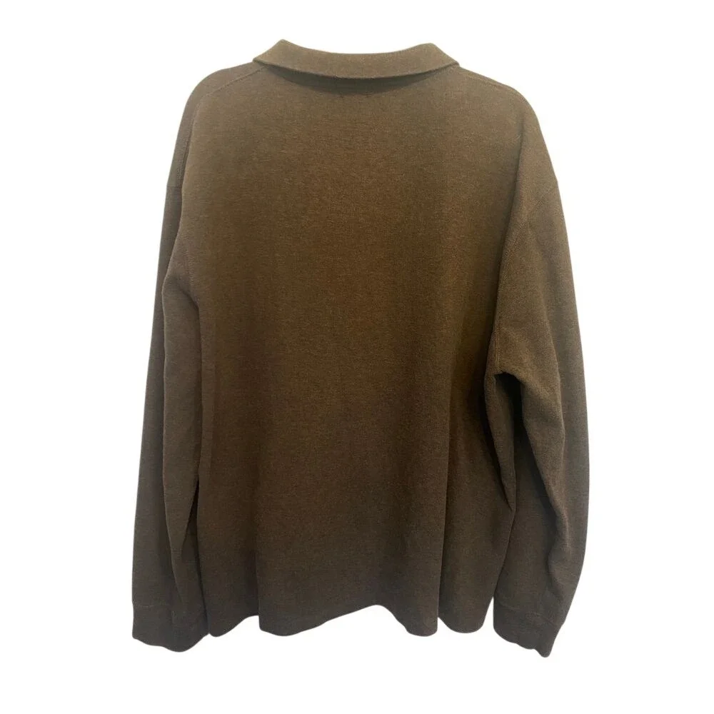 Polo Ralph Lauren Quarter Zip Pullover Sweater Brown‎ Casual Mens XXL Coastal